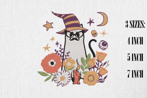 Floral Black Cat Happy Halloween Review
