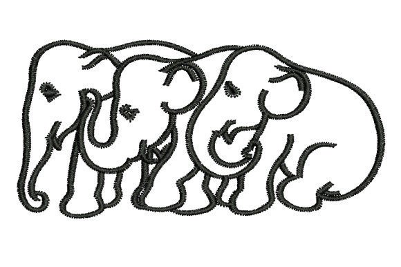 Triplets Elephants Embroidery Design Review